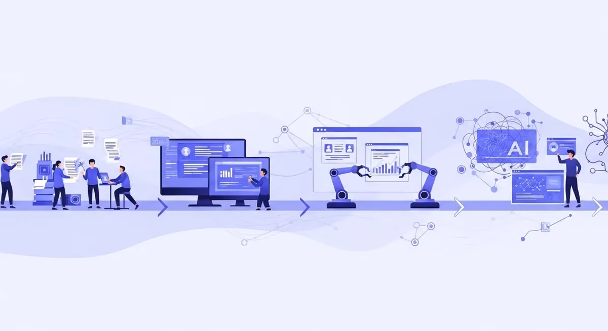 Evolution of business automation from manual tasks to intelligent AI agents