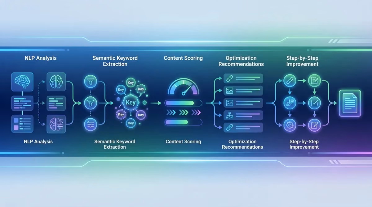 Comparison of 9 AI content optimization tools for SEO showing key features