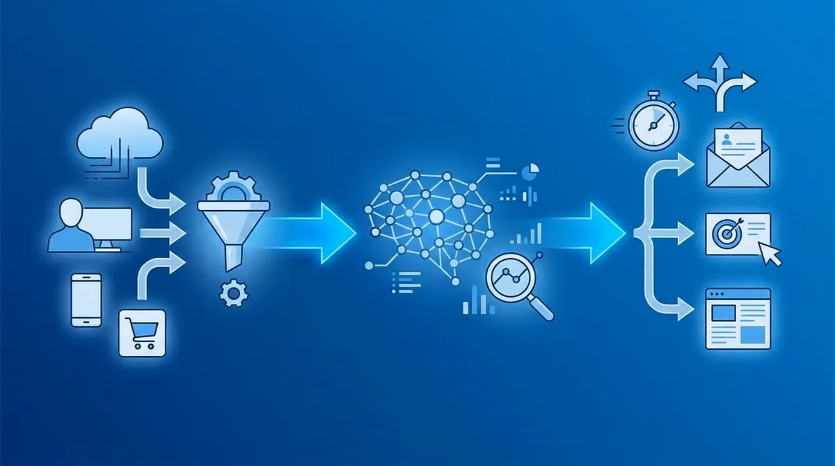 Marketing personalization workflow from data collection to real-time decisioning