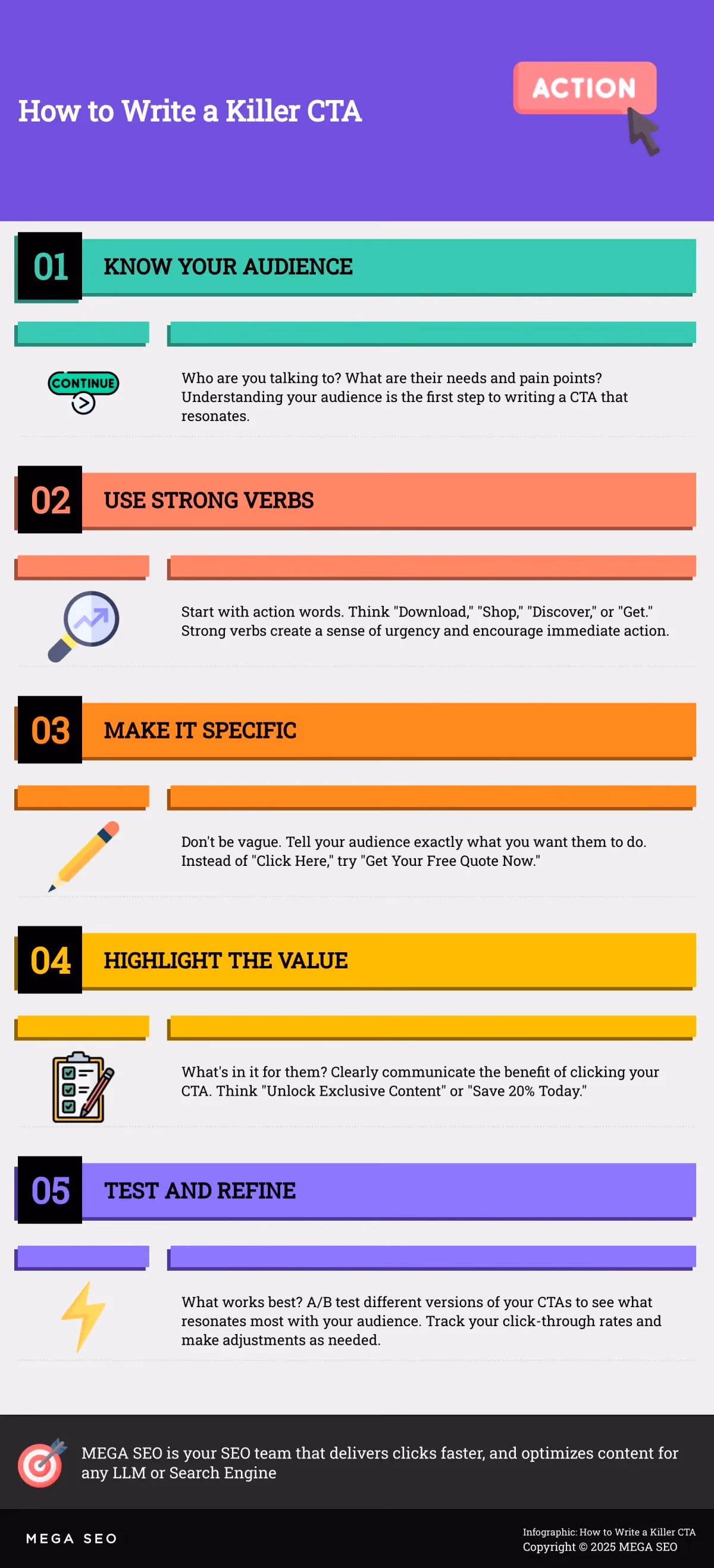 How to Write a Killer CTA Infographic on writing effective calls to action for social media.