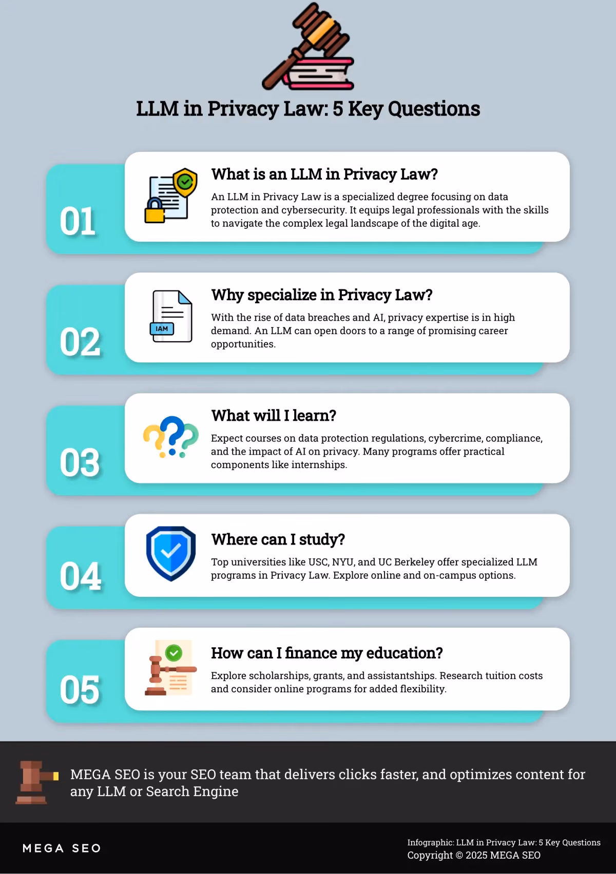 LLM in Privacy Law: 5 Key Questions Infographic: 5 Privacy Law Questions