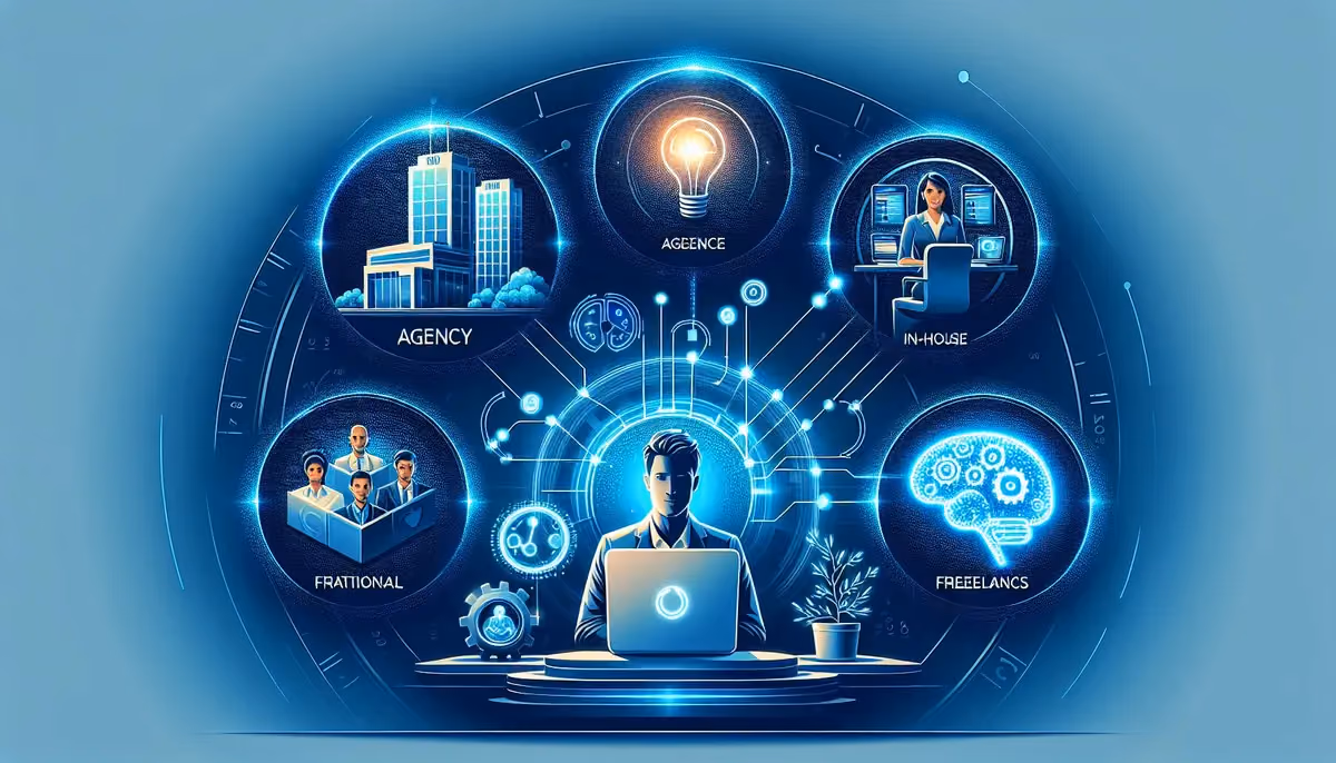Comparison of marketing agency alternatives including in-house teams freelancers and AI agents