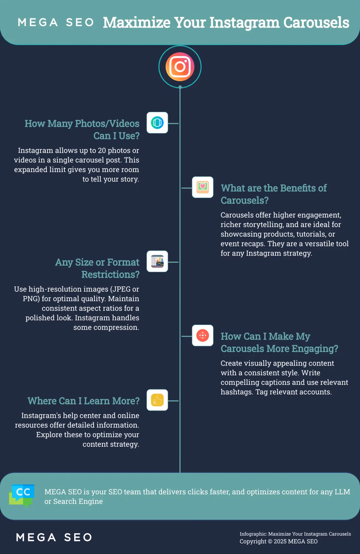 Maximize Your Instagram Carousels Infographic: Tips for creating engaging Instagram carousels
