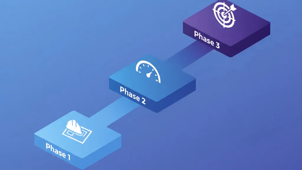 90-day startup marketing plan showing three phases: Foundation, Acceleration, and Optimization