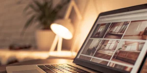 Clear website navigation on laptop for lower bounce rate.