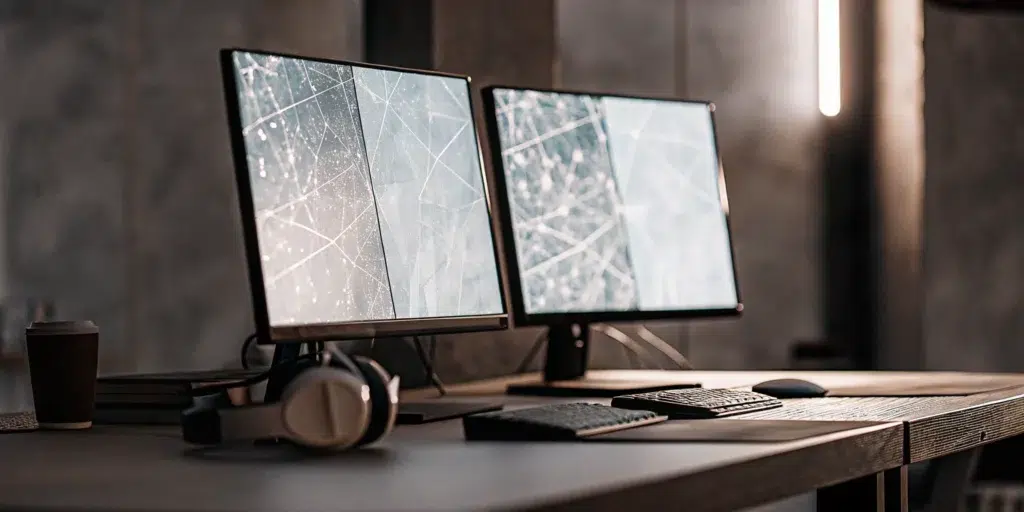 Tech workspace setup for IT content creation.