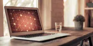 Laptop showing a site architecture diagram for optimizing a website for LLMs.