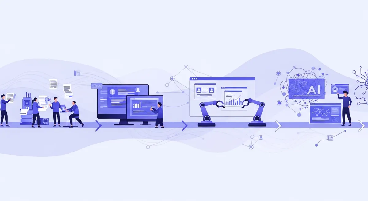 Evolution of business automation from manual tasks to intelligent AI agents