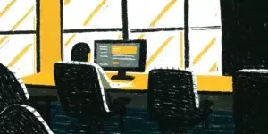 Content strategist at a modern workstation building a large library of dynamic web pages